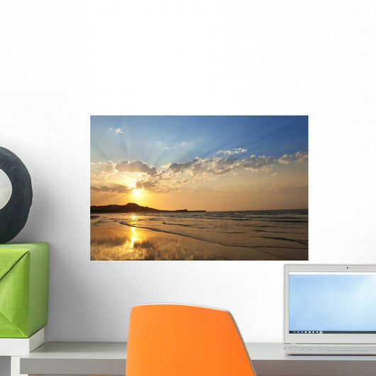 Nice Sunset With Lots of Sunbeams Wall Mural