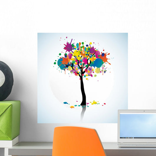 Colorful blot tree Wall Decal