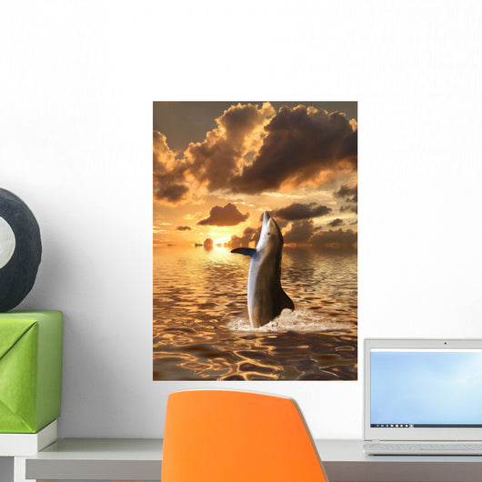 Dolphins Floating Ocean Wall Mural