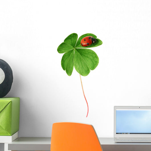 Clover leaf with ladybird Wall Decal