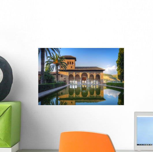 Alhambra patio with pool, Granada, Spain Wall Mural