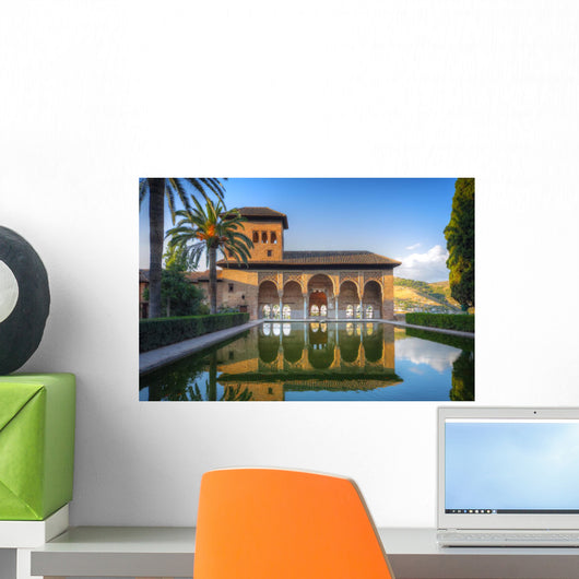 Alhambra patio with pool, Granada, Spain Wall Mural