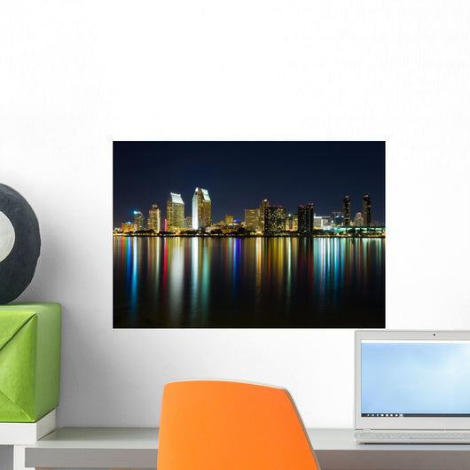 San Diego skyline at night Wall Mural
