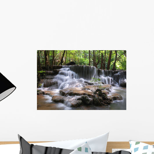 Waterfall, Kanchanaburi, Thailand Wall Mural
