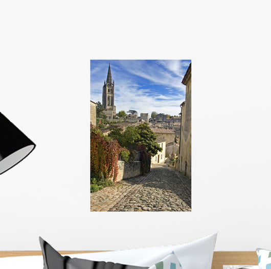 Cobbled Street of Saint Emilion - A Unesco World Heritage Site. Wall Mural