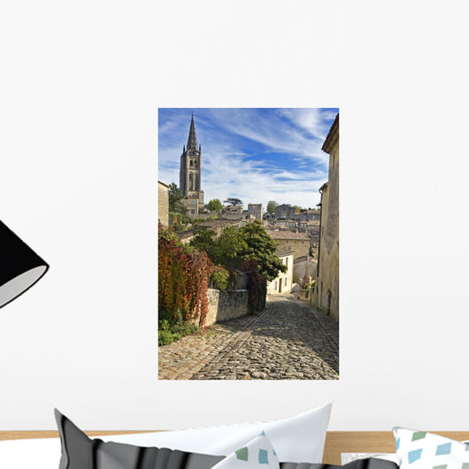 Cobbled Street of Saint Emilion - A Unesco World Heritage Site. Wall Mural