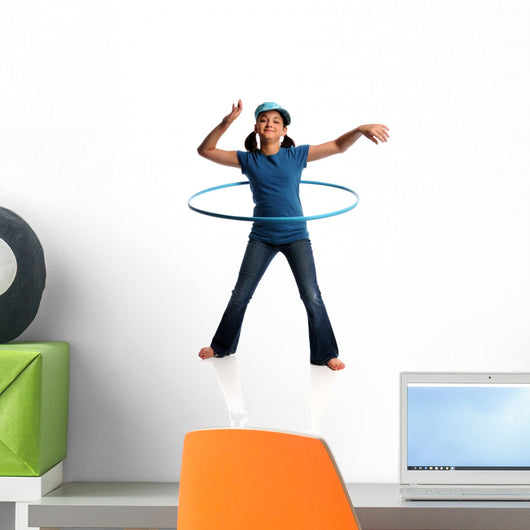 Young Girl With Hula Hoop Wall Decal