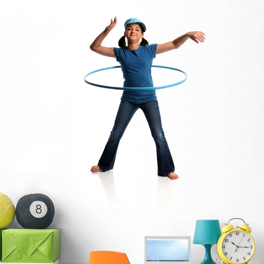 Young Girl With Hula Hoop Wall Decal