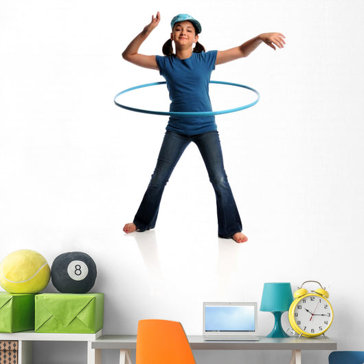 Young Girl With Hula Hoop Wall Decal
