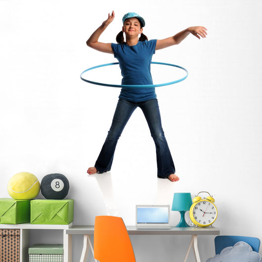 Young Girl With Hula Hoop Wall Decal
