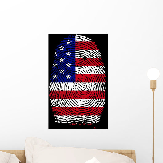 USA Fingerprint Vector Wall Mural