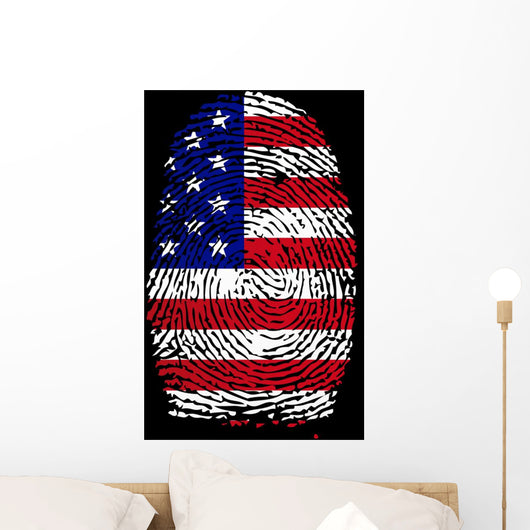 USA Fingerprint Vector Wall Mural