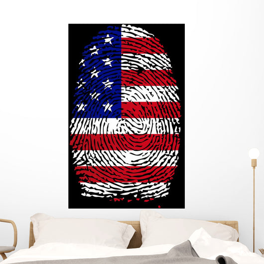 USA Fingerprint Vector Wall Mural