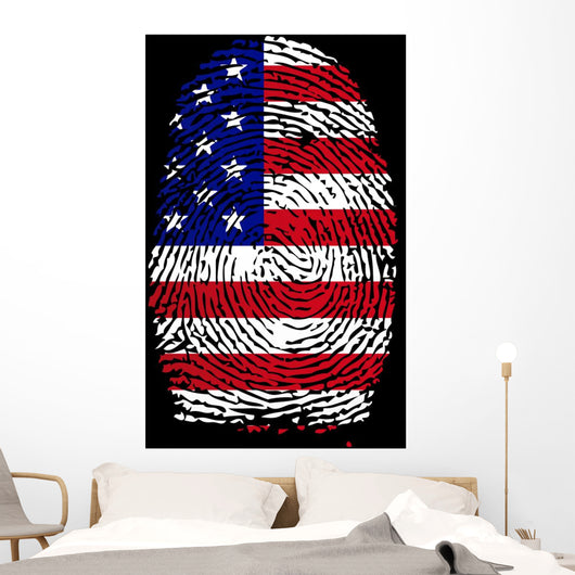 USA Fingerprint Vector Wall Mural