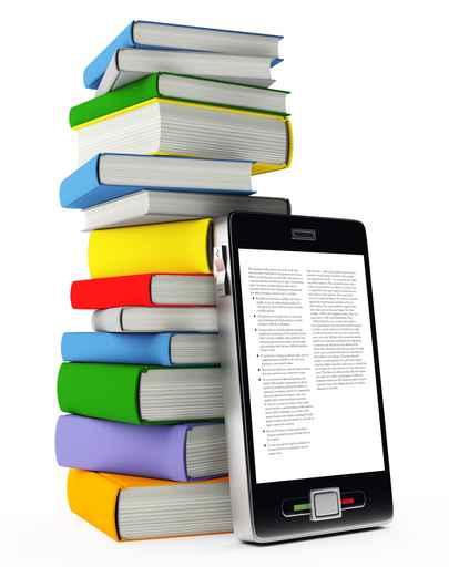 mobile phone and books Wall Decal