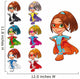 Young Female Superheroes Wall Decal Sticker Set