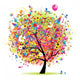 Happy Holiday Funny Tree With Balloons Wall Decal