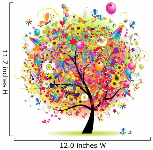 Happy Holiday Funny Tree With Balloons Wall Decal
