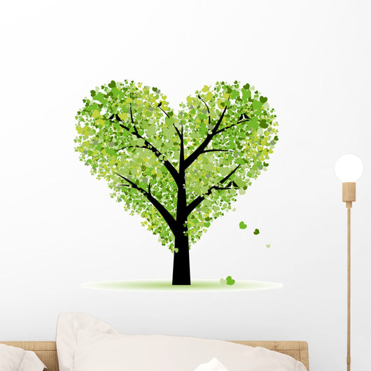 Valentine Tree Love Leaf From Hearts Wall Mural