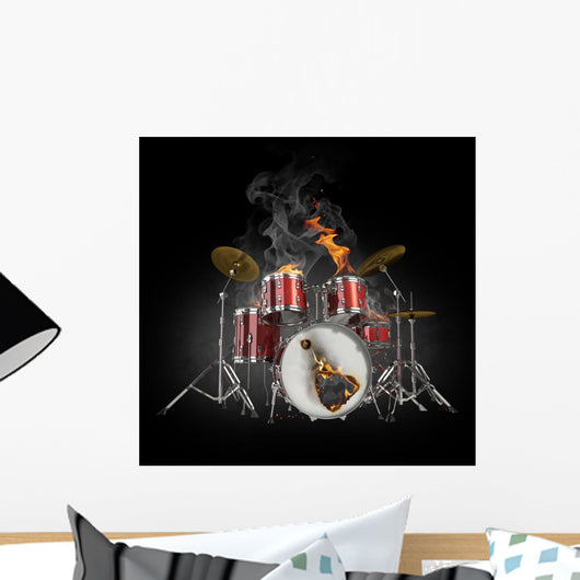 Drums in Fire Wall Mural