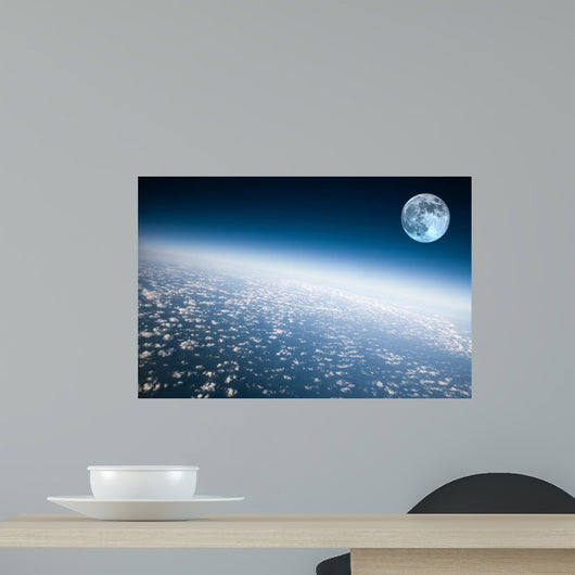 Planet Earth and Moon Wall Mural