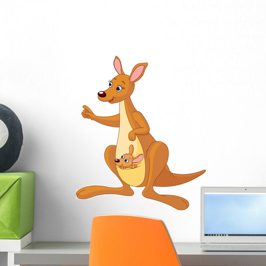 Kangaroo and Joey Wall Decal