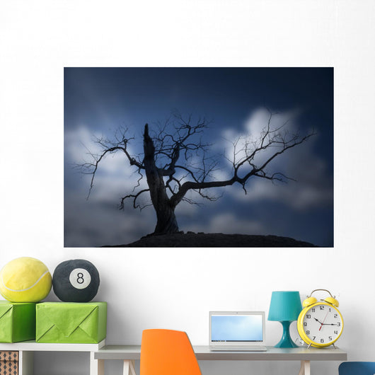 Silhouette of Bare Tree Wall Mural