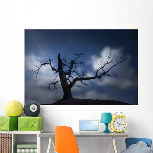 Silhouette of Bare Tree Wall Mural