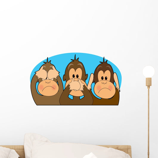 Seespeakhear No Evil Wall Mural