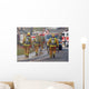 fire fighters heading to a fire Wall Mural