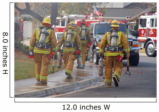 fire fighters heading to a fire Wall Mural