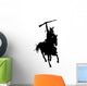 silhouette of indian warrior on a horse with a weapon Wall Decal