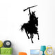 silhouette of indian warrior on a horse with a weapon Wall Decal
