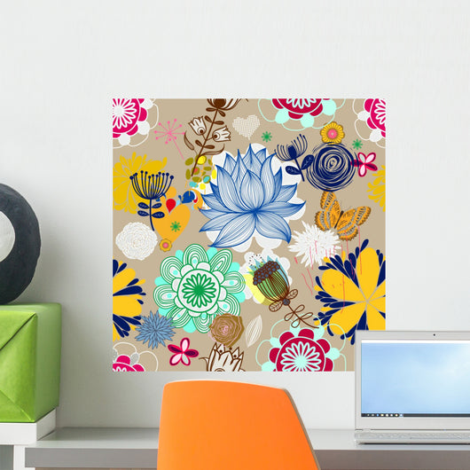 Floral Seamless Pattern Retro