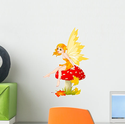 Autumn Mushroom Fairy Wall Decal