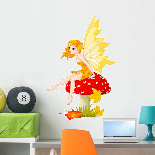 Autumn Mushroom Fairy Wall Decal