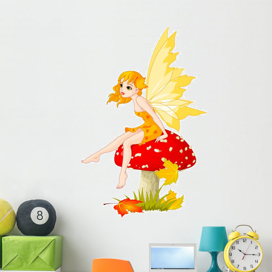 Autumn Mushroom Fairy Wall Decal