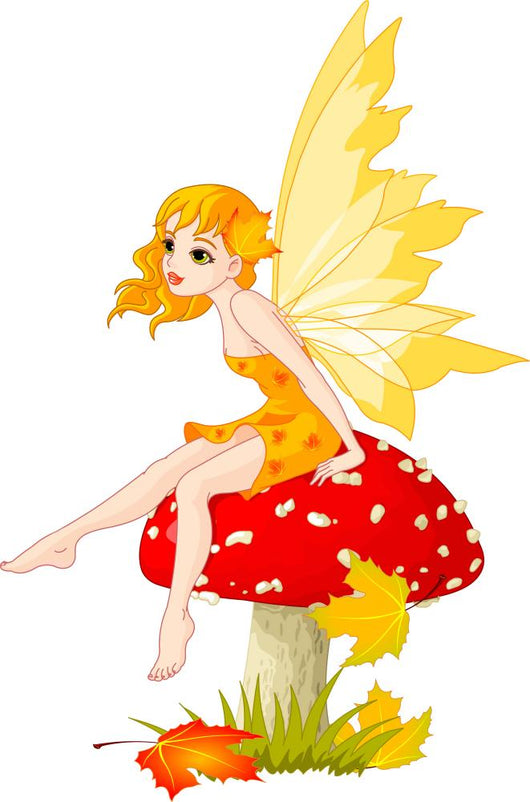 Autumn Mushroom Fairy Wall Decal