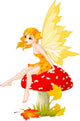 Autumn Mushroom Fairy Wall Decal