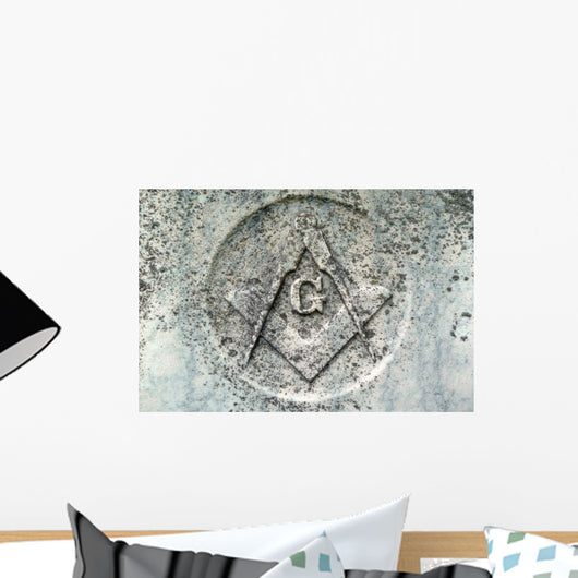 Masonic Symbol Detail on Nineteenth Century Gravestone Wall Mural