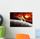 Fantasy space planets illustration with nebula Wall Mural