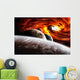 Fantasy space planets illustration with nebula Wall Mural