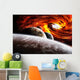Fantasy space planets illustration with nebula Wall Mural