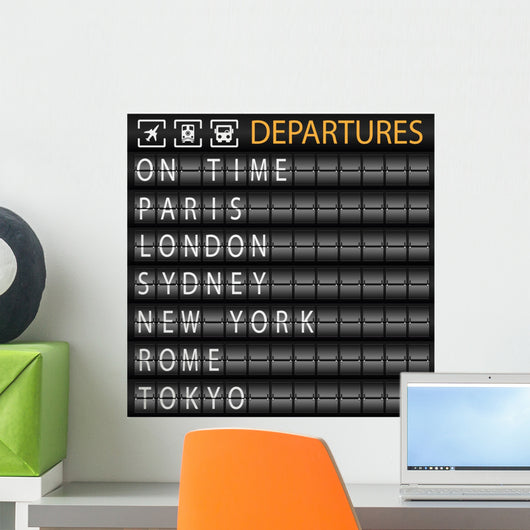 Departure Board Wall Mural