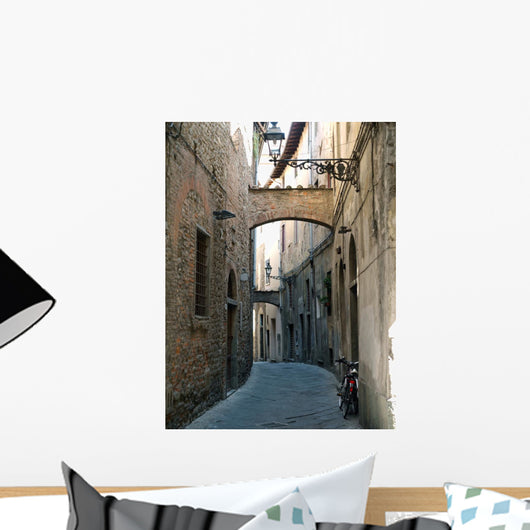 'Via della torre' in the old town of Pistoia, Tuscany, Italy Wall Mural