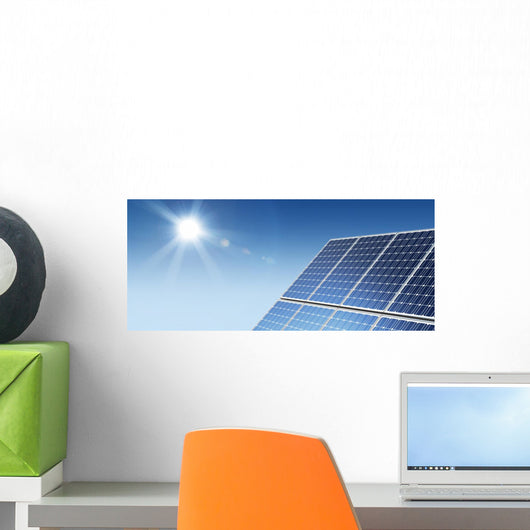 Solar panels panorama sun flare Wall Mural