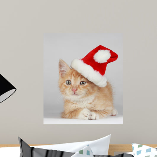 Christmas Kitten Wall Mural