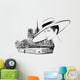 Woman nearby Notre Dame in Paris Wall Decal