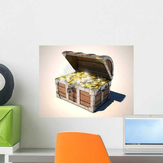 Treasure Chest 3D Illustration Wall Mural
