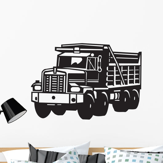 Dump Truck Vinyl Ready Vector Illustration Wall Decal